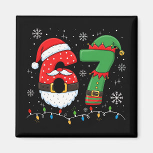 67 Weihnachten 6 7 Meme Pyjama Feiertag Gen Alpha  Magnet