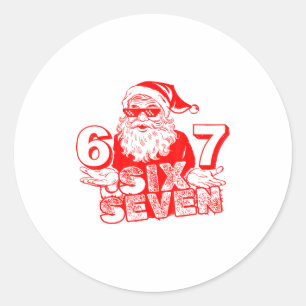 67 Weihnachten 6 7 Meme Sechs Sieben Lustiger Sant Runder Aufkleber