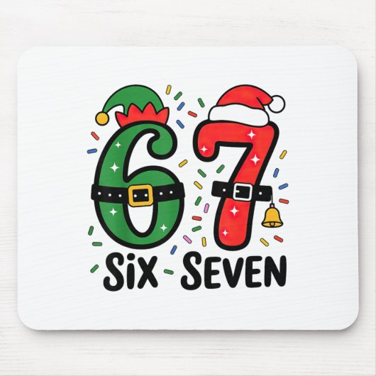 67 Weihnachten 6 7 Meme Sechs Sieben Xmas Mousepad (Vorne)