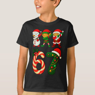 67 Weihnachten Dabbing Santa Elf Schneemann Lustig T-Shirt