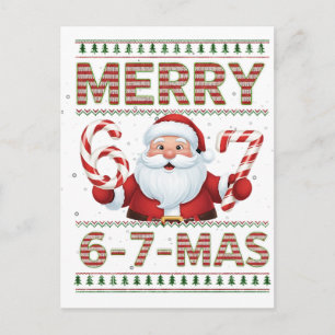 67 Weihnachten Fröhlich 6 7 Mas Hässlich Xmas Sech Einladungspostkarte