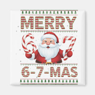 67 Weihnachten Fröhlich 6 7 Mas Hässlich Xmas Sech Magnet