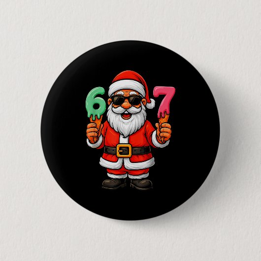 67 Weihnachten Lustig Sechs Sieben Eiscreme Meme 6 Button (Vorderseite)