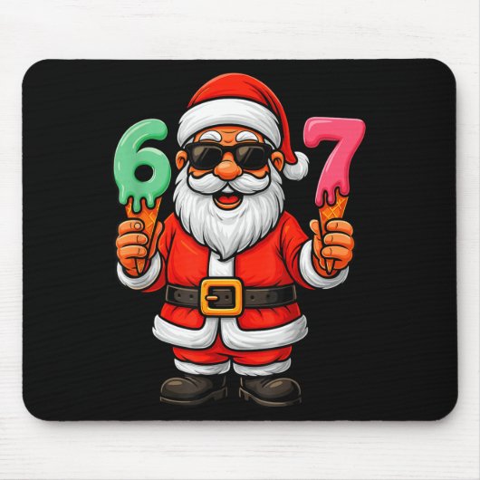 67 Weihnachten Lustig Six Seven Eiscreme Meme 67 C Mousepad (Vorne)