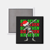 67 Weihnachten Lustig Six Seven Meme Brainrot Dabb Magnet (Vorderseite/Rückseite)