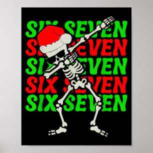 67 Weihnachten Lustig Six Seven Meme Brainrot Dabb Poster