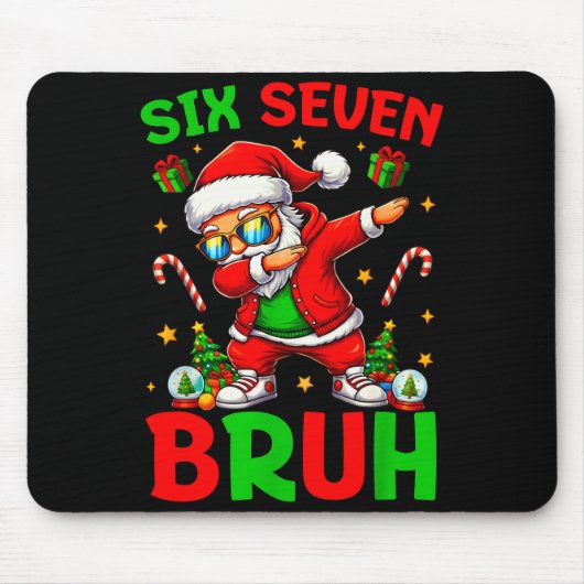 67 Weihnachten Lustig Six Seven Meme Brainrot Sant Mousepad (Vorne)