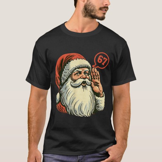 67 Weihnachten Lustig Six Seven Meme Brainrot Sant T-Shirt (Vorderseite)