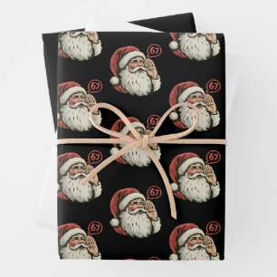 67 Weihnachten Lustig Six Seven Meme Weihnachtsman Geschenkpapier Set