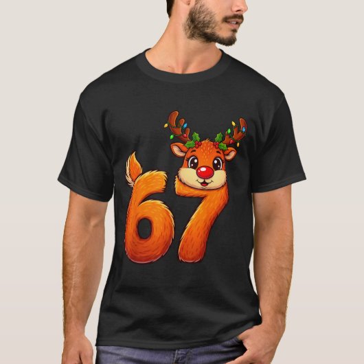 67 Weihnachten Lustiges Rentier Bruh Meme Pyjama F T-Shirt (Vorderseite)
