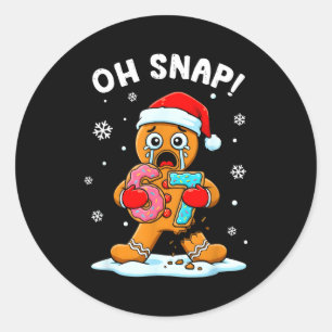 67 Weihnachten Oh Snap Lebkuchenmann 6 7 Lustiges Runder Aufkleber
