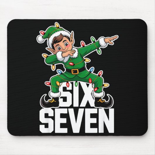 67 Weihnachten Six Seven 6 7 Meme Lustiger Dabbing Mousepad (Vorne)