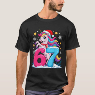 67 Weihnachten Süßes Einhorn Six Seven Meme 6 7 Ch T-Shirt