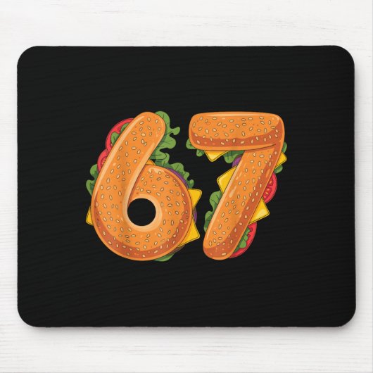 67 Weihnachts-Burger-Shirt 6 7 Meme Lustig 67 Hamb Mousepad (Vorne)