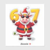 67 Weihnachts Einhorn 6 7 Meme für Mädchen Kinder  Aufkleber (Blatt)