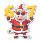 67 Weihnachts Einhorn 6 7 Meme für Mädchen Kinder  Aufkleber (Vorderseite)