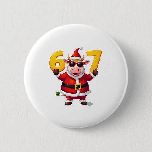 67 Weihnachts-Einhorn 6 7 Meme für Mädchen Kinder Button (Vorderseite)