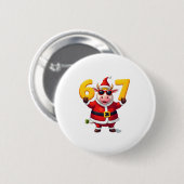 67 Weihnachts-Einhorn 6 7 Meme für Mädchen Kinder Button (Vorne & Hinten)