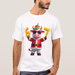 67 Weihnachts Einhorn 6 7 Meme für Mädchen Kinder  T-Shirt