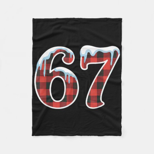 67 Weihnachts-Meme Lustig Six Seven Slang  Fleecedecke (Vorderseite)