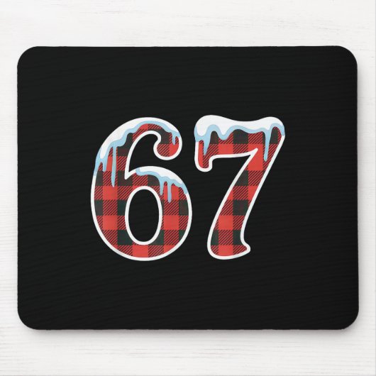 67 Weihnachts-Meme Lustig Six Seven Slang Mousepad (Vorne)