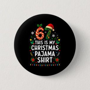67 Weihnachts-Pyjama-Shirt 6 7 Lustiges Meme-Teena Button