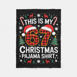 67 Weihnachts-Pyjama-Shirt Lustig Six Seven Meme B Fleecedecke