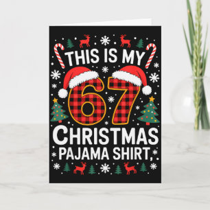67 Weihnachts-Pyjama-Shirt Lustig Six Seven Meme B Karte