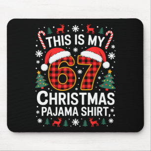 67 Weihnachts-Pyjama-Shirt Lustig Six Seven Meme B Mousepad