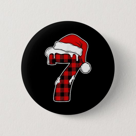 67 Weihnachts-Pyjama-Shirt Six Seven Meme 7 Rot Ka Button (Vorderseite)