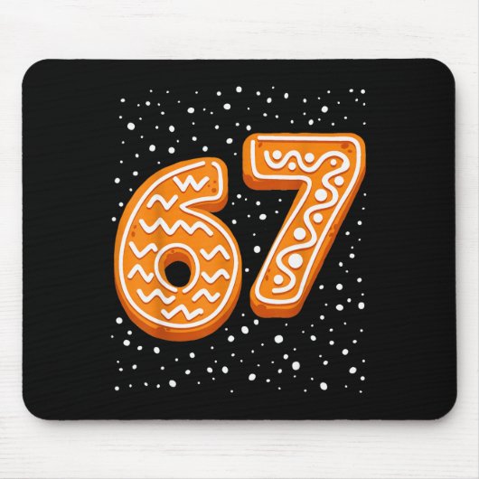 67 Weihnachts-Schnee 6 7 Lebkuchen Sechs Sieben Xm Mousepad (Vorne)