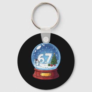 67 Weihnachts-Schneekugel Lustig Six Seven Meme  Schlüsselanhänger