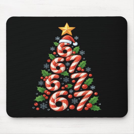 67 Weihnachtsbaum Candy Cane Lustiger Feiertag Xma Mousepad (Vorne)