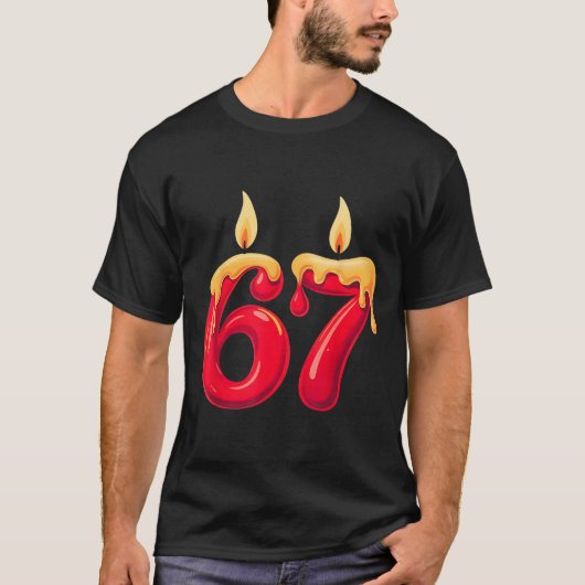 67 Weihnachtskerzen T-Shirt (Vorderseite)
