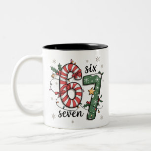 67 Weihnachtslichter Six Seven Feiertag Lustiges M Zweifarbige Tasse