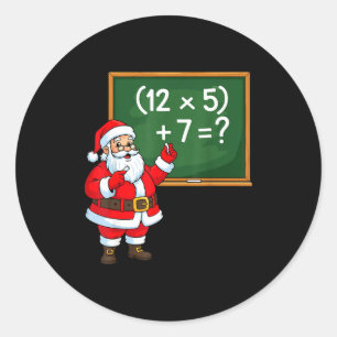 67 Weihnachtsmann Lehrer Six Seven Meme Brainrot Runder Aufkleber