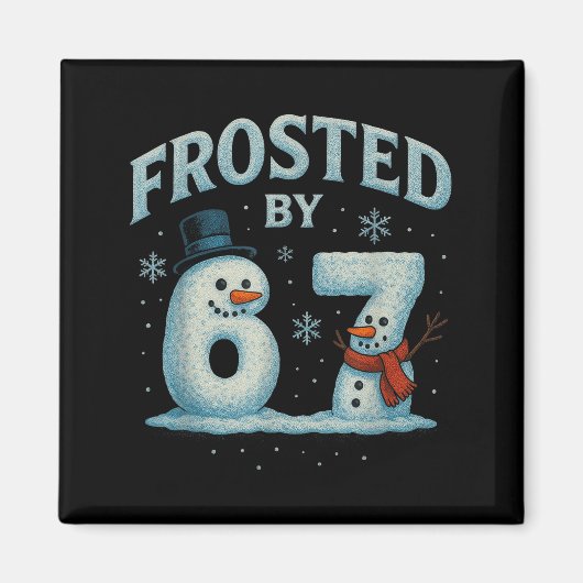 67 Weihnachtsmann Schneemann 6 7 Internet Meme Wei Magnet (Vorne)