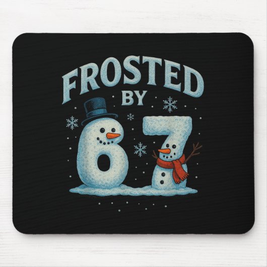 67 Weihnachtsmann Schneemann 6 7 Internet Meme Wei Mousepad (Vorne)