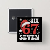 67 Weihnachtsmannhut Weihnachten Sechs Sieben Lust Button (Vorne & Hinten)