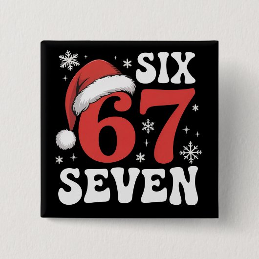67 Weihnachtsmannhut Weihnachten Sechs Sieben Lust Button (Vorderseite)