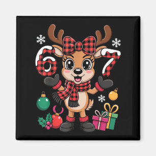 67 Weihnachtsoutfit Frauen Meme Rentier Six Seven  Magnet