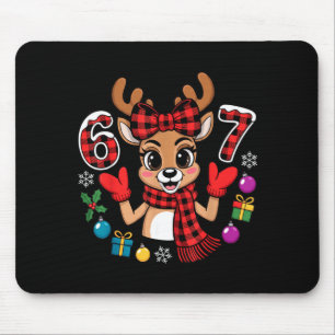 67 Weihnachtsoutfit Frauen Meme Rentier Six Seven Mousepad