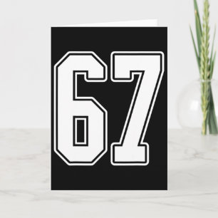 #67 White Kontur Number 67 Sports Fan Jersey Styl Karte