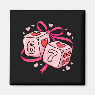 67 Würfel Valentinstag Six Seven Hearts 6-7 Meme Magnet