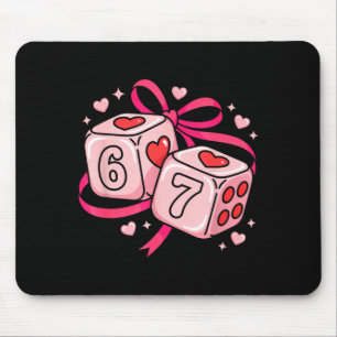 67 Würfel Valentinstag Six Seven Hearts 6-7 Meme Mousepad