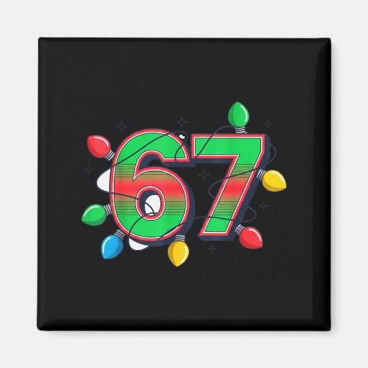 67 Xmas Lights Tacky Meme Design Magnet (Vorne)
