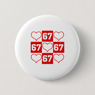 67 Xoxo Süßes Herz Valentinstag 6 7 Sechs Sieben M Button