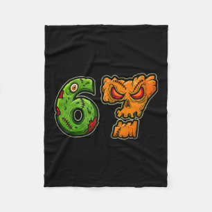 67 Zombie-Kürbis Six Seven Halloween-Meme-Kostüm Fleecedecke