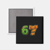 67 Zombie Pumpkin Six Seven Halloween Meme Costume Magnet (Vorderseite/Rückseite)