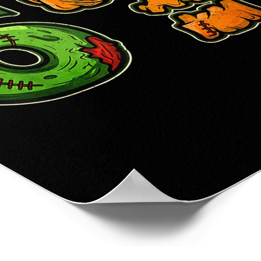 67 Zombie Pumpkin Six Sieben Halloween Mem Kostüm Poster (Ecke)